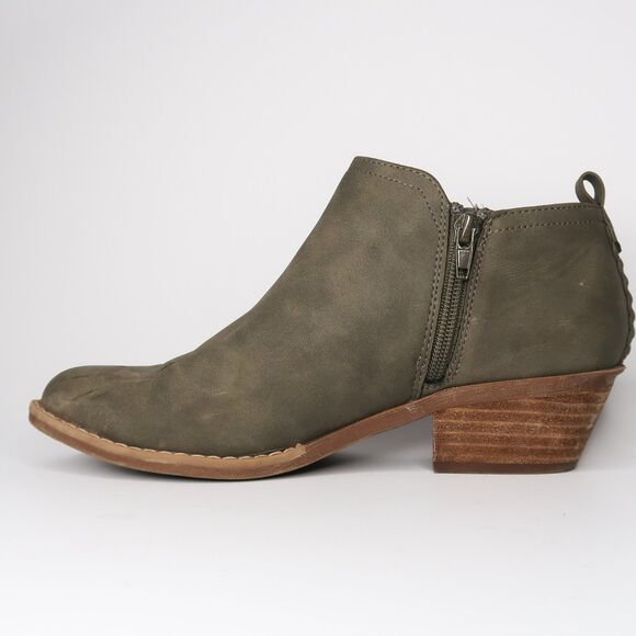 DV Dolce Vita Womens Dellia Booties‎ Size 7.5 Suede Leather Olive Green Braided - Picture 5 of 11